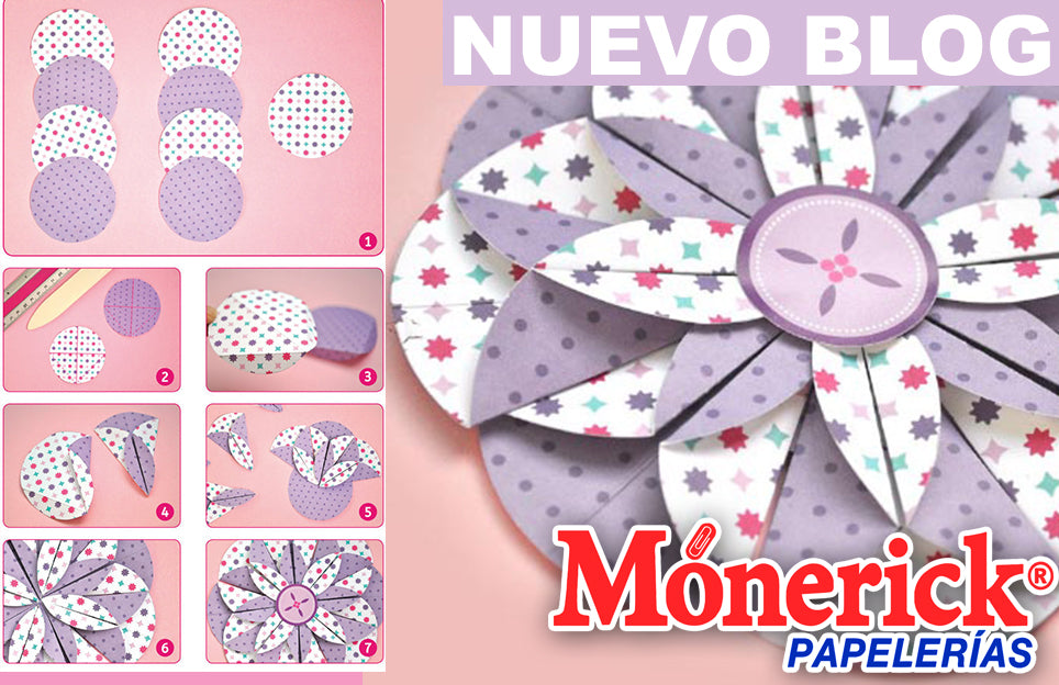 Flor de papel decorado en 7 sencillos pasos