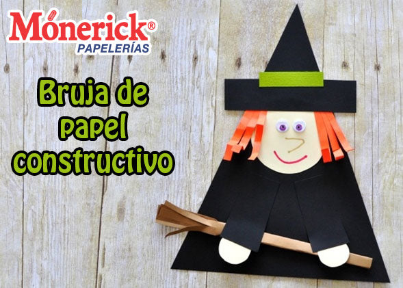 Bruja de papel constructivo para Halloween