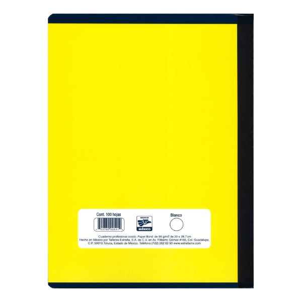 CUADERNO PROFESIONAL COSIDO 100 HJ BLANCO ESTRELLA MNK