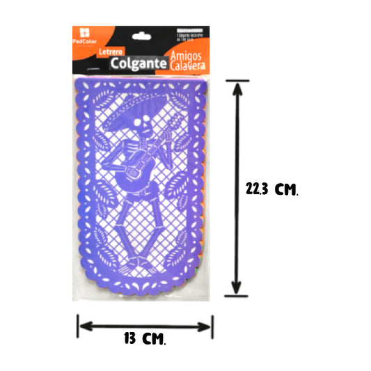 LETRERO COLGANTE AMIGOS CALAVERA 160 X 23.8 2232 HALLOWEEN PADI