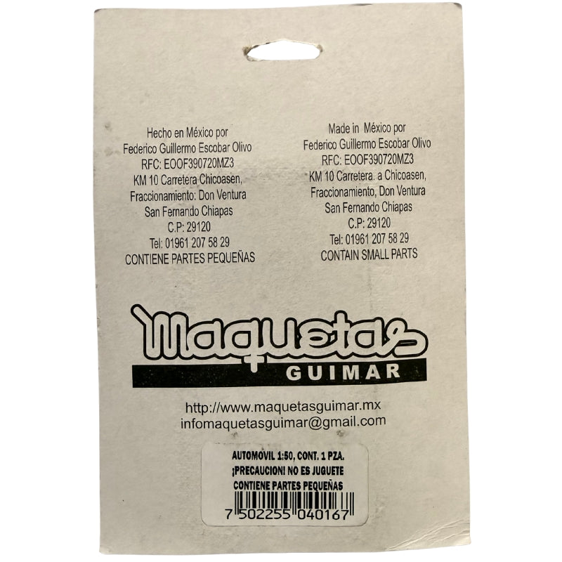 FIGURA MAQUETA AUTOMOVIL 1 PZ 011 ESCALA 1.50 GUIMAR