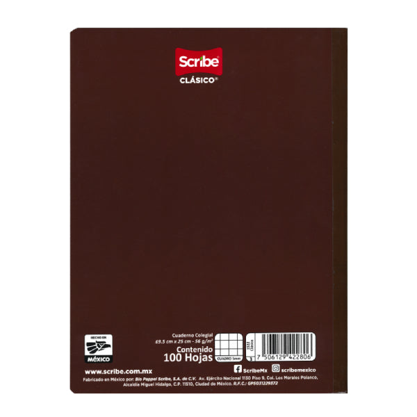 CUADERNO COSIDO COLEGIAL CLASICO 100 HJ C5 SCRIBE MNK