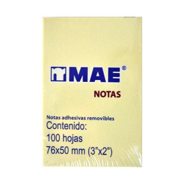 NOTAS ADHESIVAS AMARILLO 3X2 100 HJ 21006 MAE