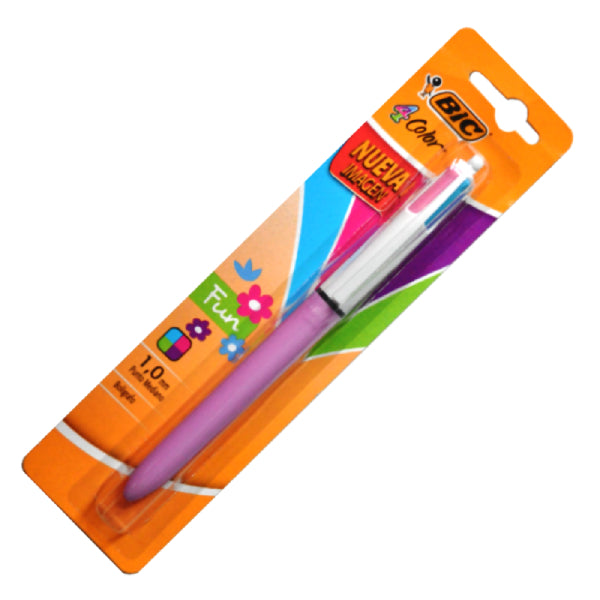 PLUMA FASHION 4 COLORES 1 PZ BIC