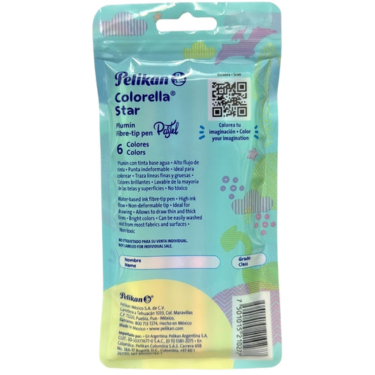 MARCADOR COLORELLA PASTEL STAR 6 PZ PELIKAN