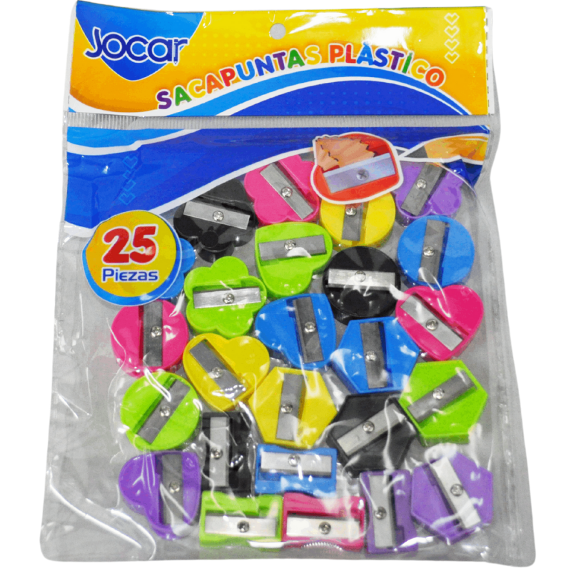 SACAPUNTAS PLASTICO SENCILLO C/25 PZ JOCAR MNK