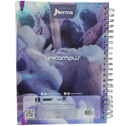 CUADERNO PROFESIONAL DOBLE ARGOLLA UNICAMPUS METALICO 160 HJ RAYA NORMA MNK
