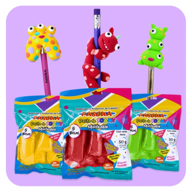 FOAMY MOLDEABLE 60 GM 6 COLORES PASCUA