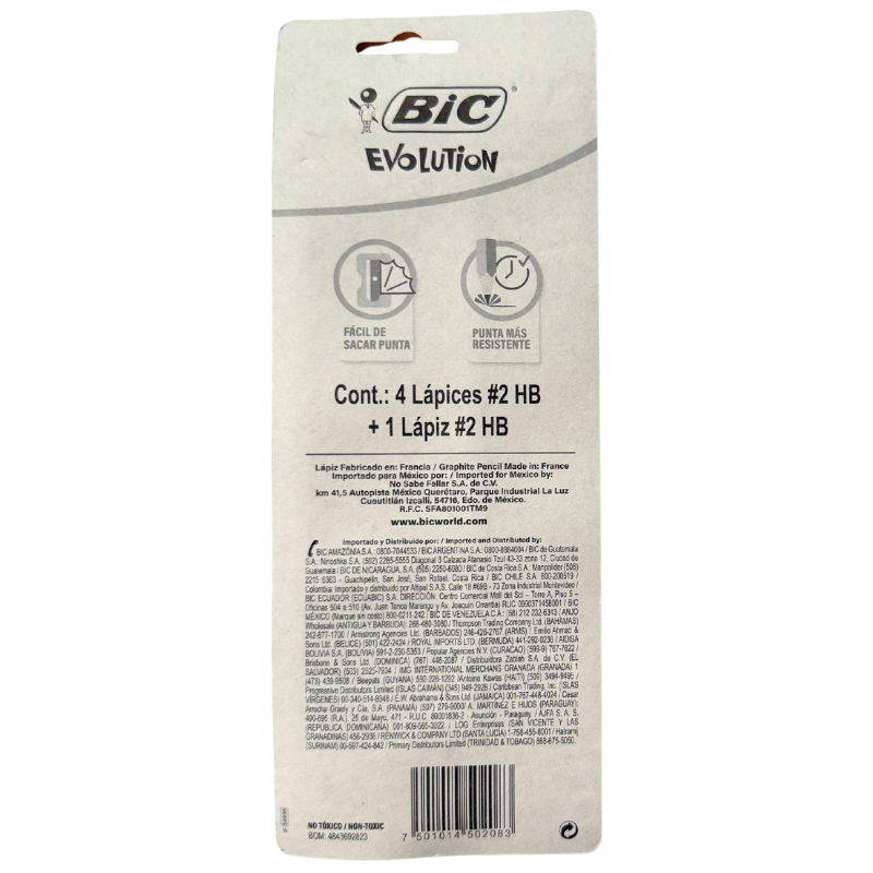 LAPIZ DE GRAFITO EVOLUTION 4 PZ + LAPIZ BIC MNK
