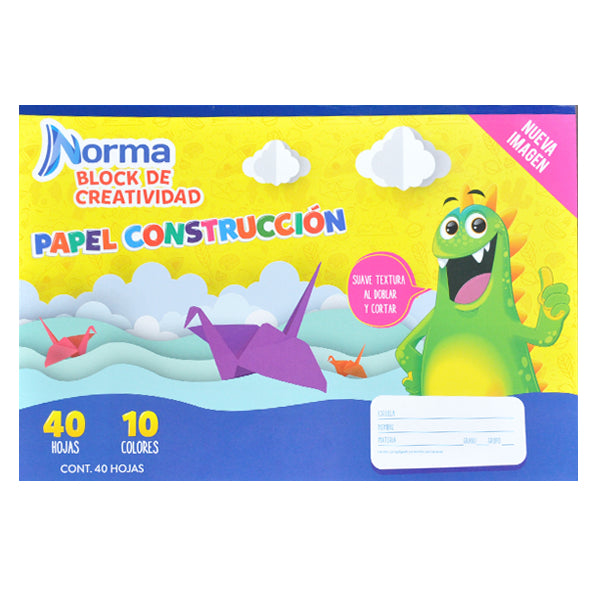 PAPEL CONSTRUCTIVO DOBLE CARTA 40 HJS NORMA MNK