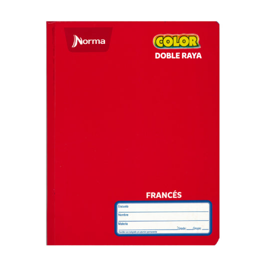 CUADERNO FRANCES COSIDO COLOR 360 100 HJ DOBLE RAYA NORMA MNK