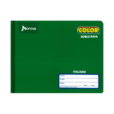 CUADERNO ITALIANO COSIDO COLOR 360 100 HJ DOBLE RAYA NORMA MNK