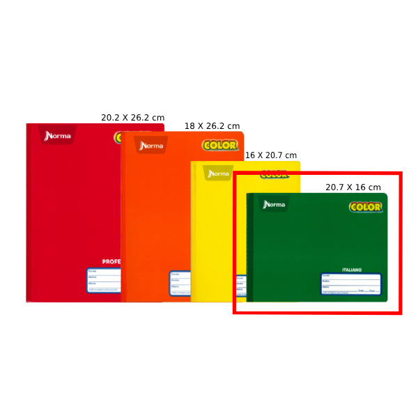 CUADERNO ITALIANO COSIDO COLOR 360 100 HJ C5 NORMA MNK