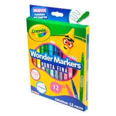 MARCADOR LAVABLE WONDER FINO 12 PZS CRAYOLA