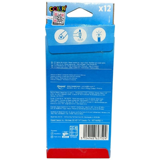 COLOR MADERA PEPS LARGOS TRIANGULAR 12 PZ 3.2 MM MAPED MNK