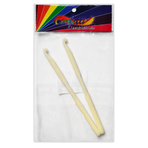 GANCHO ACRILICO PARA TEJER 5.5 MM 2 PZ NAEN