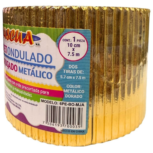 BORDETTE METALICO DORADO 5.7X15 MT PASCUA MNK