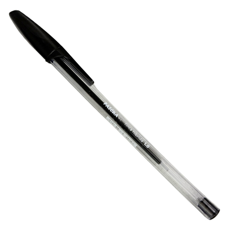 BOLIGRAFO TRANSPARENTE HIBRIDA NEGRO 1.0 PASCUA