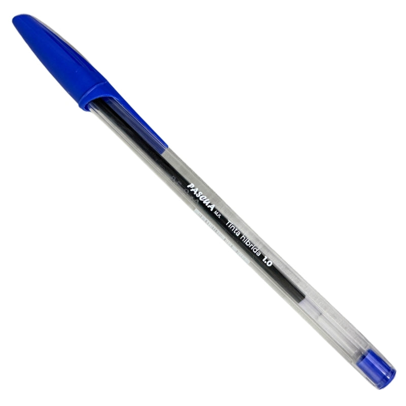 BOLIGRAFO TRANSPARENTE HIBRIDA AZUL 1.0 PASCUA