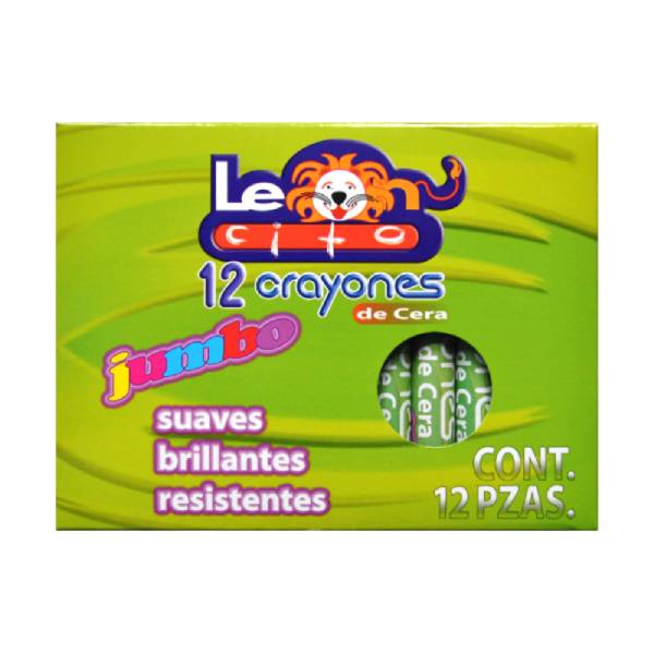CRAYON JUMBO 12 PZ LEONCITO CONEXION CARIBE MNK