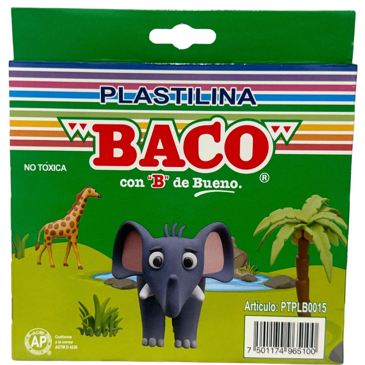 PLASTILINA BARRAS 12 COLORES BACO MNK