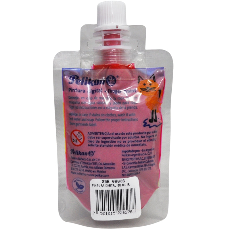 PINTURA DIGITAL DEDOS ROJO 60 ML PELIKAN