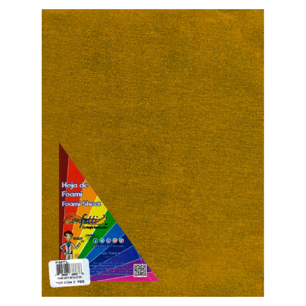 FOAMY CARTA METALICO 2 PZ ORO NAEN