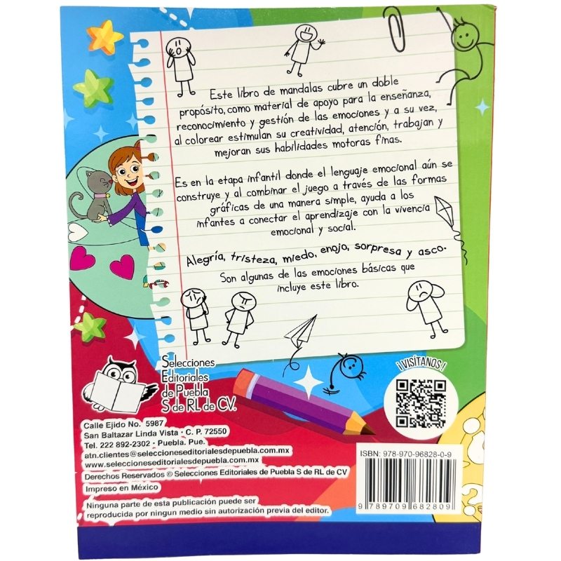 LIBRO ILUMINAR MANDALAS INFANTILES EMOCIONES EDITORIAL PUEBLA MNK