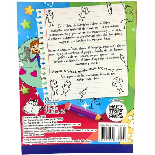 LIBRO ILUMINAR MANDALAS INFANTILES EMOCIONES EDITORIAL PUEBLA MNK
