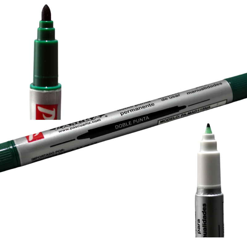 MARCADOR PERMANENTE DOBLE PUNTA VERDE PASCUA