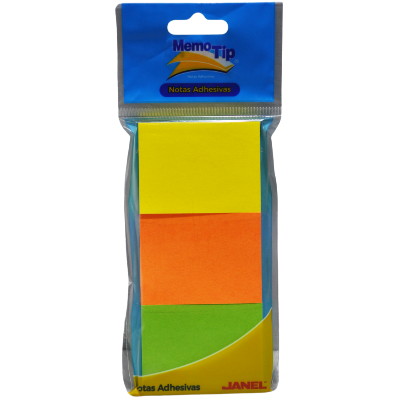 NOTAS ADHESIVAS MEMO TIP NEON 1.5X2 3 PZ JANEL
