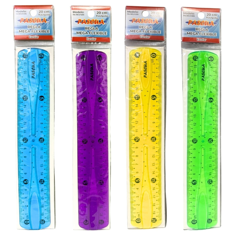 REGLA MEGA FLEXIBLE 20 CM PASCUA MNK