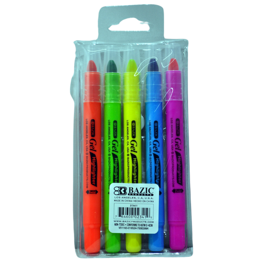 MARCATEXTO GEL SURTIDO 5 PZ 2341 BAZIC MNK