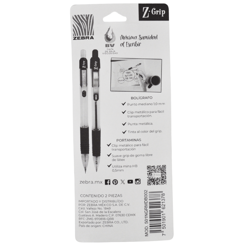 PLUMA/LAPICERO Z-GRIP 0.5 MM NEGRO ZEBRA MNK