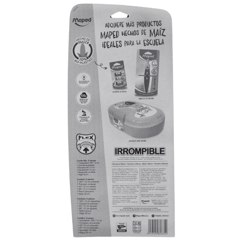 JUEGO GEOMETRIA IRROMPIBLE 6 PZ MAPED MNK