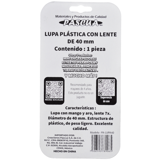 LUPA ARO PLASTICO 4 CM PASCUA