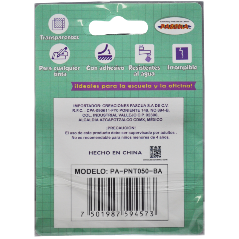 NOTAS ADHESIVAS TRANSPARENTE BLANCO 3X3 50 HJ PASCUA