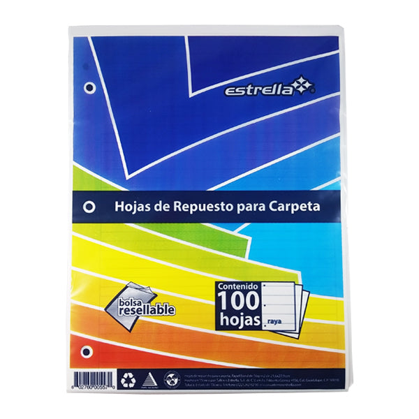 REPUESTO CARPETA 100 HJ RAYA 557 ESTRELLA MNK