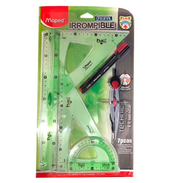 JUEGO GEOMETRIA ESCOLAR IRROMPIBLE 7 PZ 19205 MAPED MNK