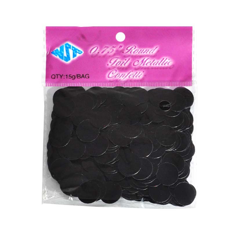 CONFETTI CIRCULO METALICO NEGRO NATURAL