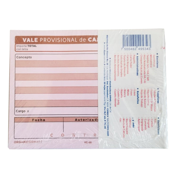 BLOCK VALE DE CAJA 50 HJ VC-50 3 PZ DIPAO