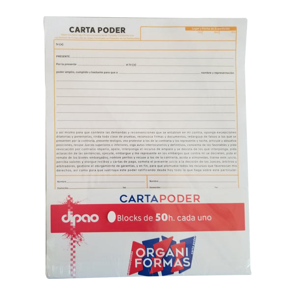 BLOCK CARTA PODER 50 HJ CP-50 DIPAO