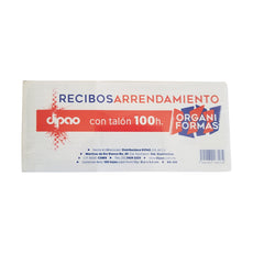 BLOCK RECIBO RENTA C/TALON 100 HJ RA-100 DIPAO
