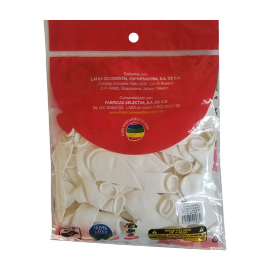 GLOBO CORAZON BLANCO 50 PZ FABRICAS SELECTAS