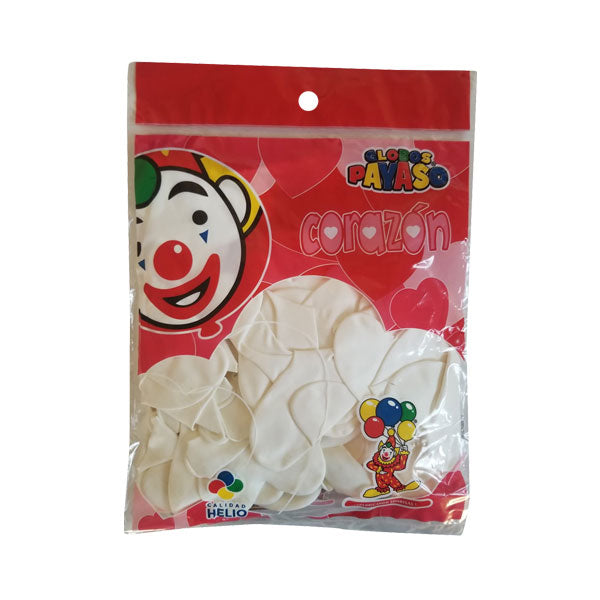 GLOBO CORAZON BLANCO 50 PZ FABRICAS SELECTAS