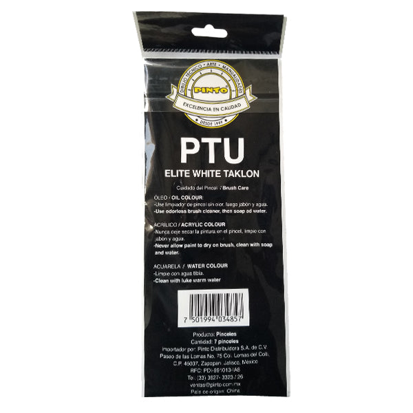 PINCEL 7 PZ SURTIDO ELITE WHITE PTU PINTO DISTRIBUIDORA