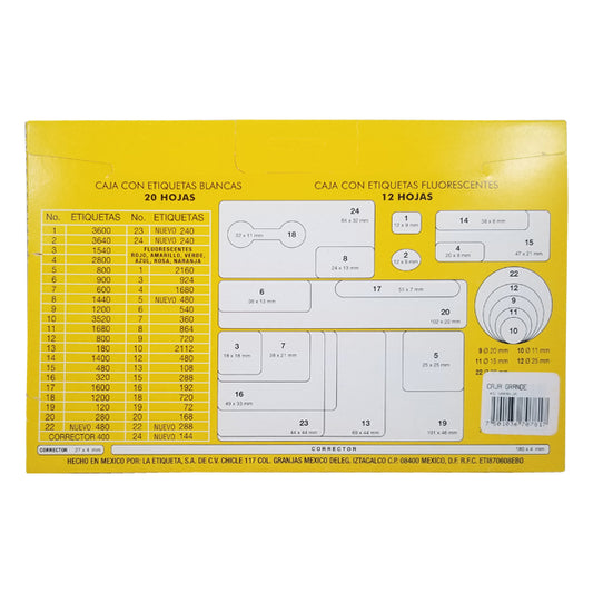 ETIQUETA NO CONTINUA #05 NARANJA LESA