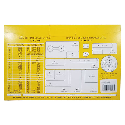 ETIQUETA NO CONTINUA #19 NARANJA LESA
