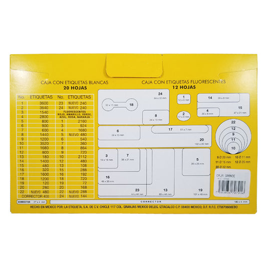 ETIQUETA NO CONTINUA #22 VERDE LESA