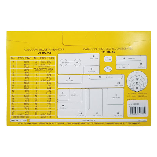 ETIQUETA NO CONTINUA #05 AMARILLO LESA